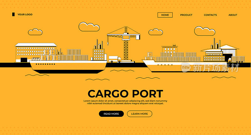 Cargo Port Web Banner Illustration
